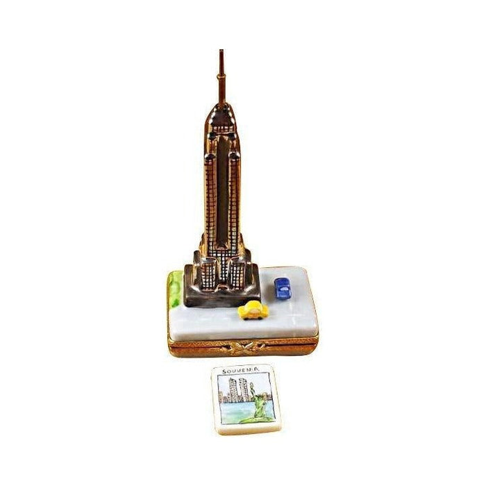 Genuine Rochard Empire State Building with Cars Limoges box painted by hand in France, from Limoges Boutique