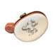 Fancy lady in blue bonnet Limoges box - white background