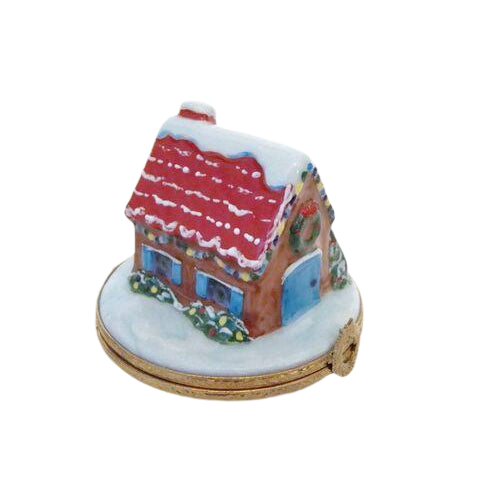 House w Christmas Lights Limoges Box Figurine - Limoges Box Boutique