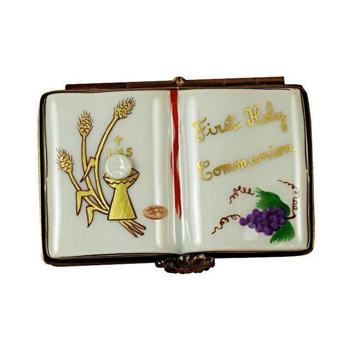 Treasured French collectible: First Holy Communion Book Limoges box, painted by hand