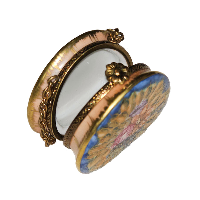 Floral Elegance Limoges Box for Collectors Porcelain Limoges purse French Trinket Box