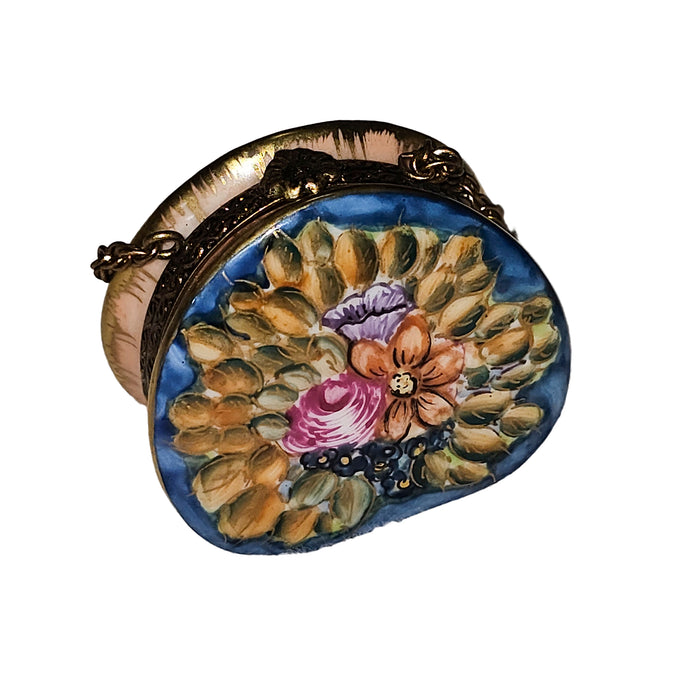 Floral Elegance Limoges Box for Collectors Porcelain Limoges purse French Trinket Box