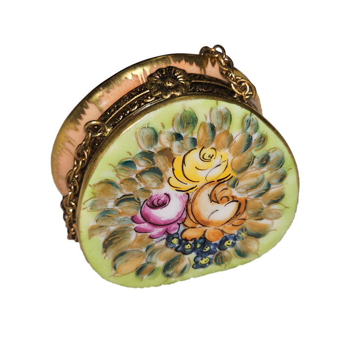 Floral Elegance Limoges Box for Collectors Porcelain Limoges purse French Trinket Box