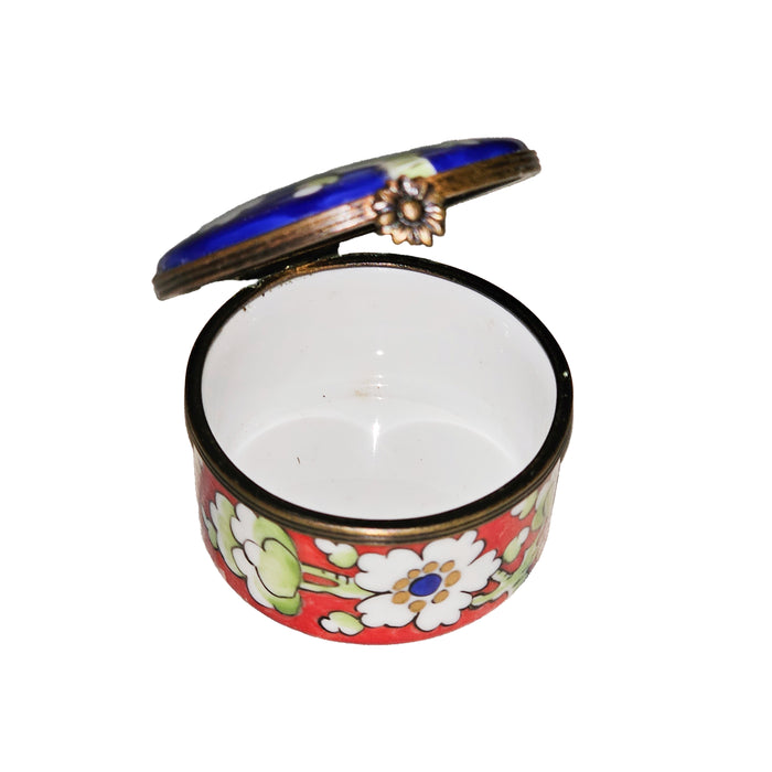 Floral Elegance Limoges Box for Elegant Gifting Porcelain Limoges Round French Trinket Box