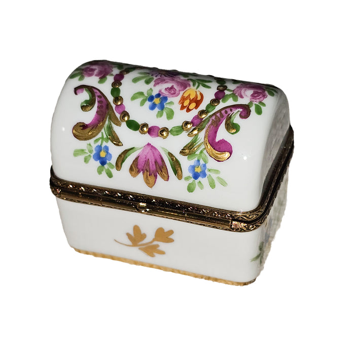 Floral Elegance for Collectors Porcelain Limoges Square French Trinket Box