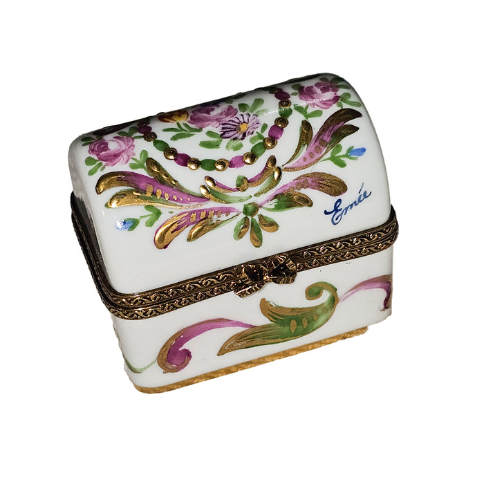 Floral Elegance for Collectors Porcelain Limoges Square French Trinket Box