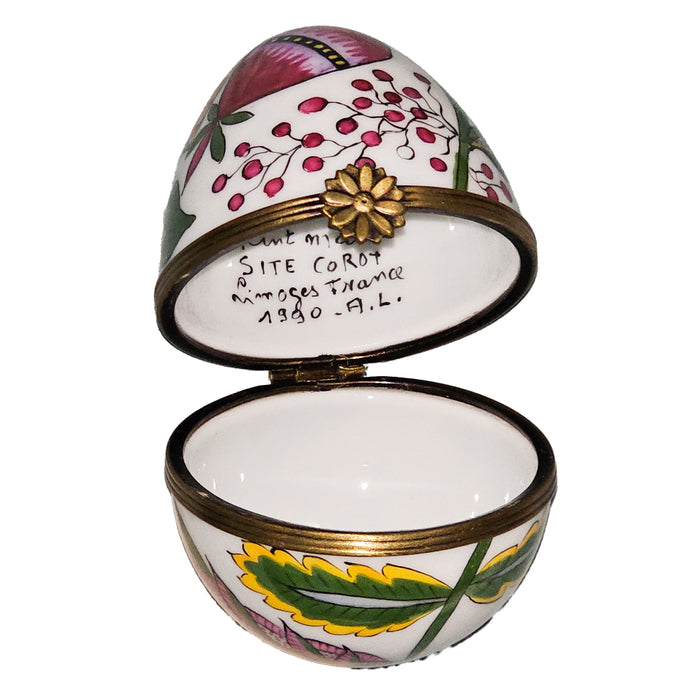 Floral Elegance Limoges Gift Porcelain Limoges egg French Trinket Box