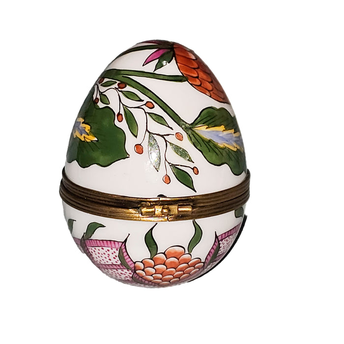 Floral Elegance Limoges Gift Porcelain Limoges egg French Trinket Box