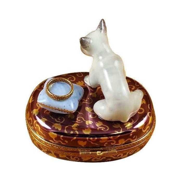 Collectible Bulldog Limoges box with artisan brushwork