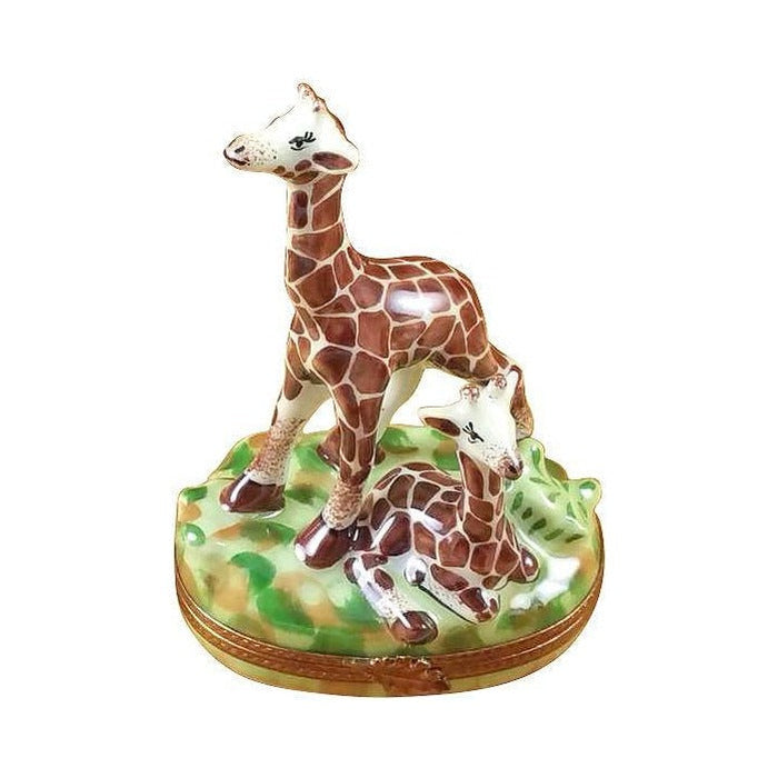 Limoges Boutique presents the Rochard Giraffe with Baby, a genuine Limoges box painted by hand in France