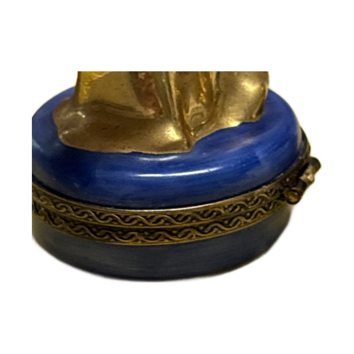 Gold angel with mandolin Limoges box