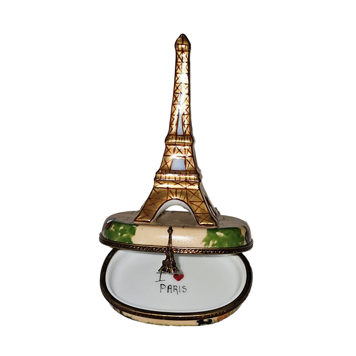 Golden Eiffel Tower for Collectors Porcelain Limoges paris france French Trinket Box