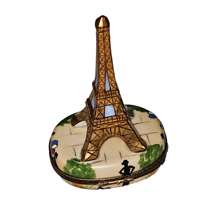 Golden Eiffel Tower for Collectors Porcelain Limoges paris france French Trinket Box