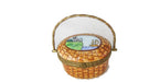 Nantucket Fishing Basket hand-painted Limoges porcelain box