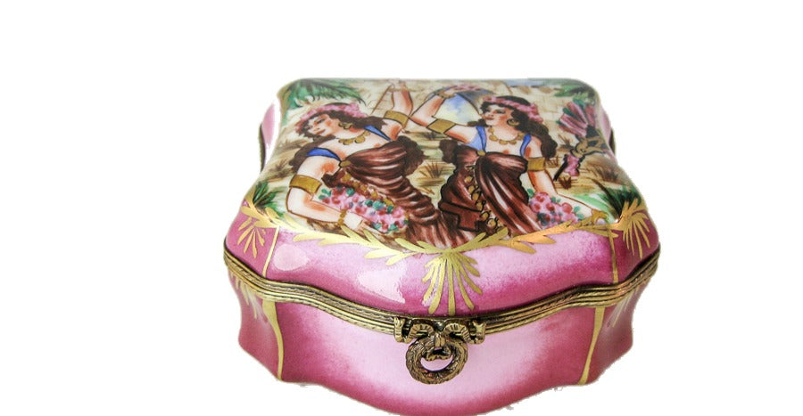 Dancing Girls hand-painted Limoges porcelain box