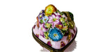 Heart with Flower Bouquet hand-painted Limoges porcelain box by Elda Créations