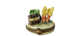 Mini Treasure Chest Island hand-painted Limoges porcelain box by Parry Vieille (PV)