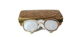 Eyeglasses in Case hand-painted Limoges porcelain box by Royale Limoges