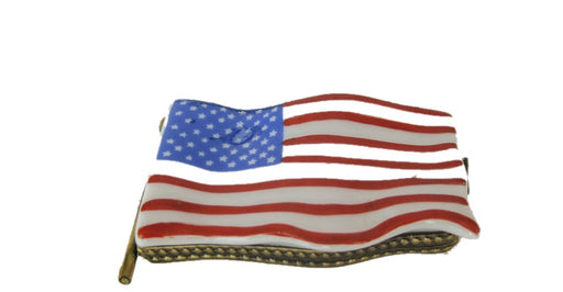 American Flag hand-painted Limoges porcelain box