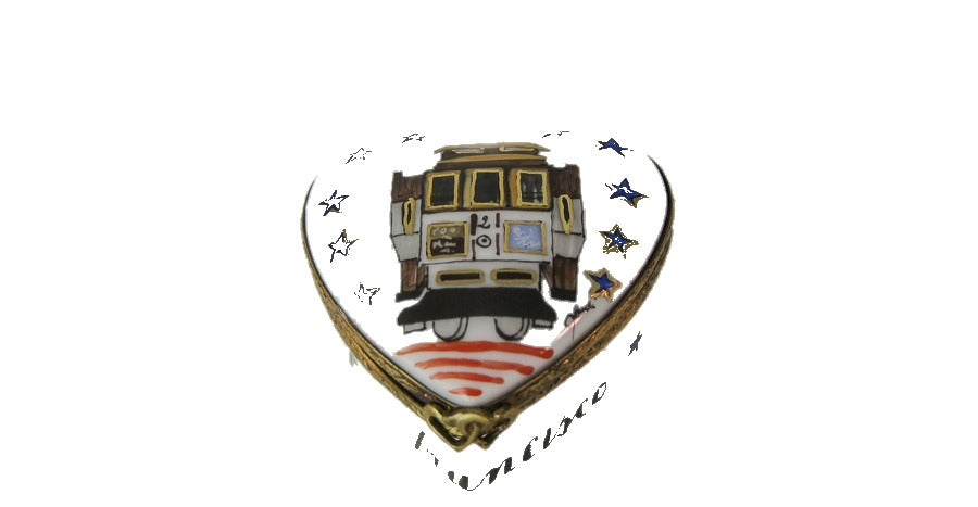 San Francisco Heart hand-painted Limoges porcelain box