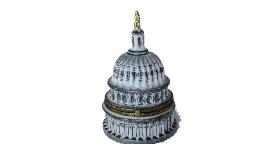 The Capitol Building hand-painted Limoges porcelain box by Elda Créations