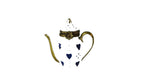 Coffee Pot with Purple Hearts hand-painted Limoges porcelain box by Parry Vieille (PV)