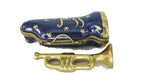 Trumpet in Case hand-painted Limoges porcelain box by Parry Vieille (PV)