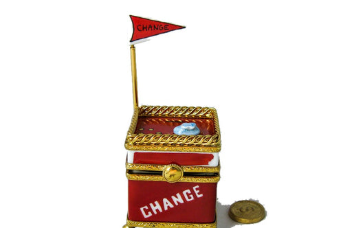 Red Change Cart hand-painted Limoges porcelain box by Artoria