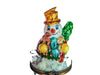 Snowman with Plaid Sweater hand-painted Limoges porcelain box by Elda Créations