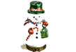 Snowman with Green Hat hand-painted Limoges porcelain box by Parry Vieille for Rochard