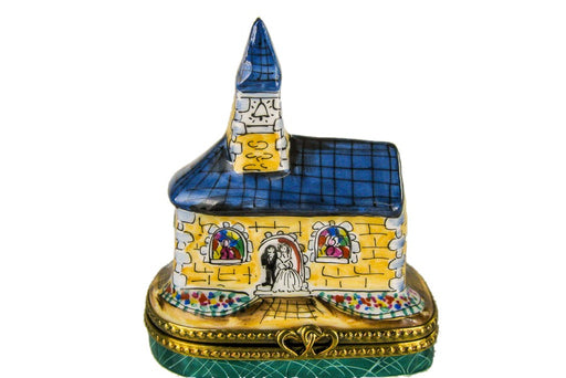 Wedding Chapel hand-painted Limoges porcelain box by Limoges Imports