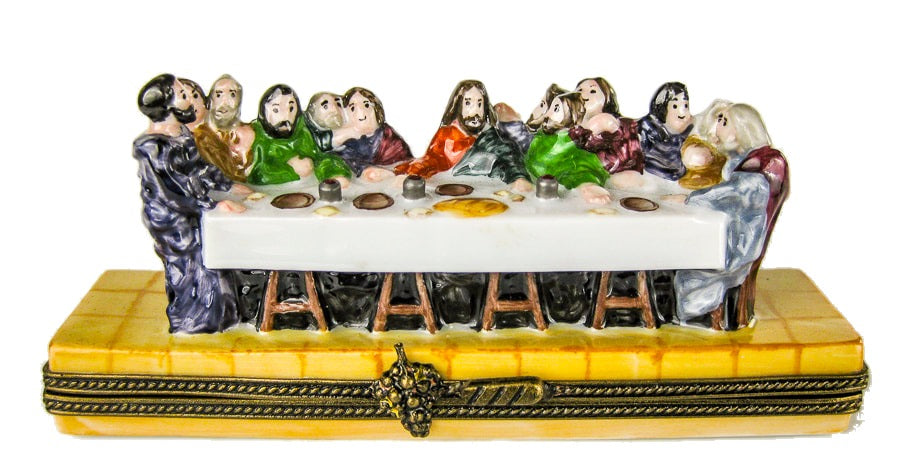 Last Supper hand-painted Limoges porcelain box by Limoges Diffusion