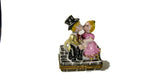 Kissing Couple on Bench hand-painted Limoges porcelain box by Parry Vieille (PV)