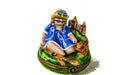 Lady in New York in Central Park with Squirrel hand-painted Limoges porcelain box by Chanille