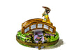 Asian Lady Walking Over Bridge hand-painted Limoges porcelain box by Diez (DZ)