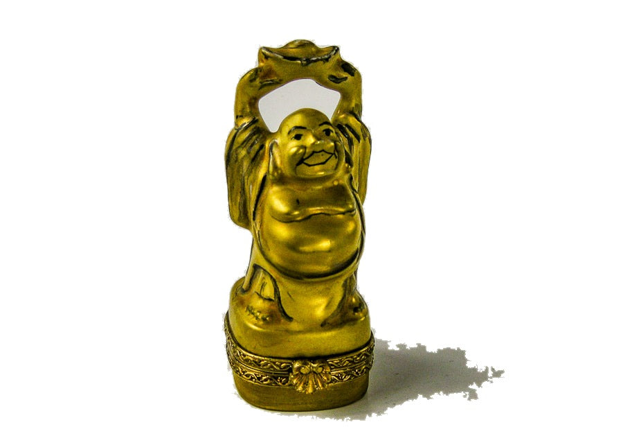 Gold Buddha Prosperity hand-painted Limoges porcelain box by Chamart