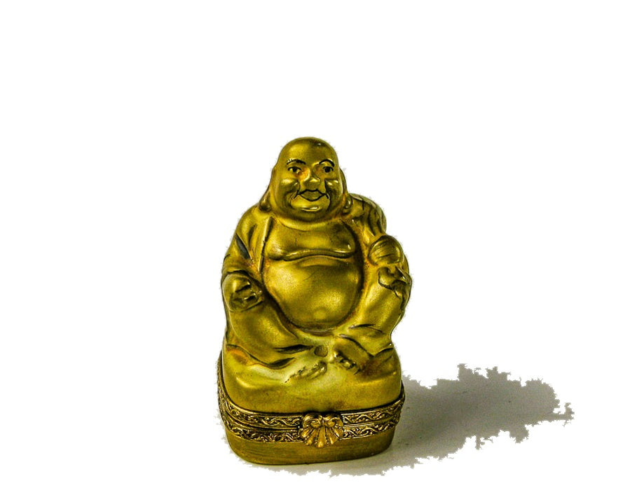 Gold Buddha Love hand-painted Limoges porcelain box by Chamart