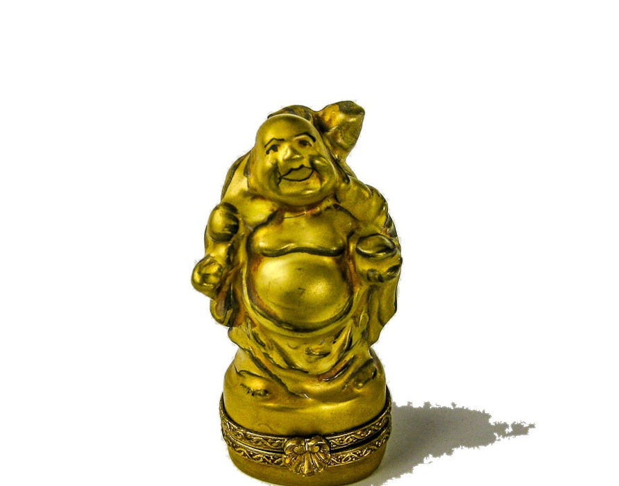 Gold Buddha Health hand-painted Limoges porcelain box by Chamart