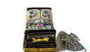 Bed with Floral Bedspread hand-painted Limoges porcelain box