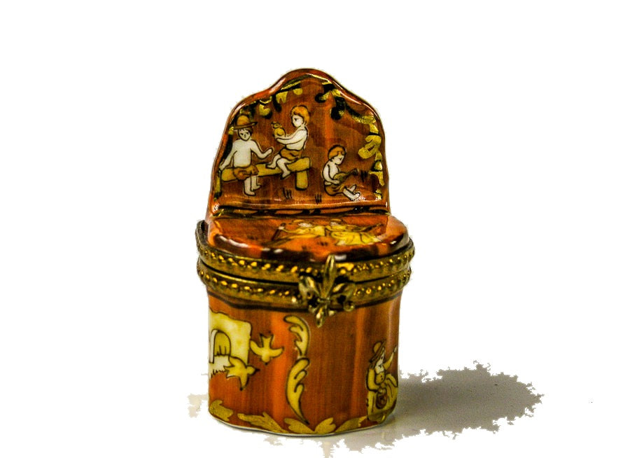 Museum Collection Small Salt Cellar hand-painted Limoges porcelain box by S&D Limoges