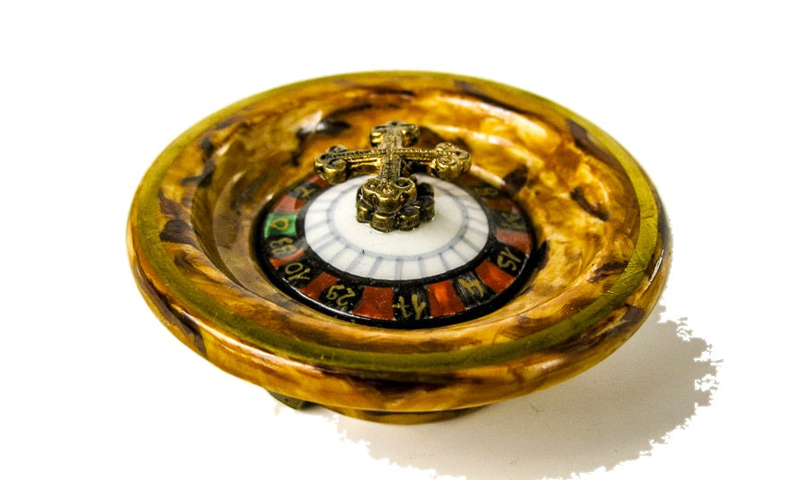Roulette Wheel hand-painted Limoges porcelain box by Limoges Diffusion