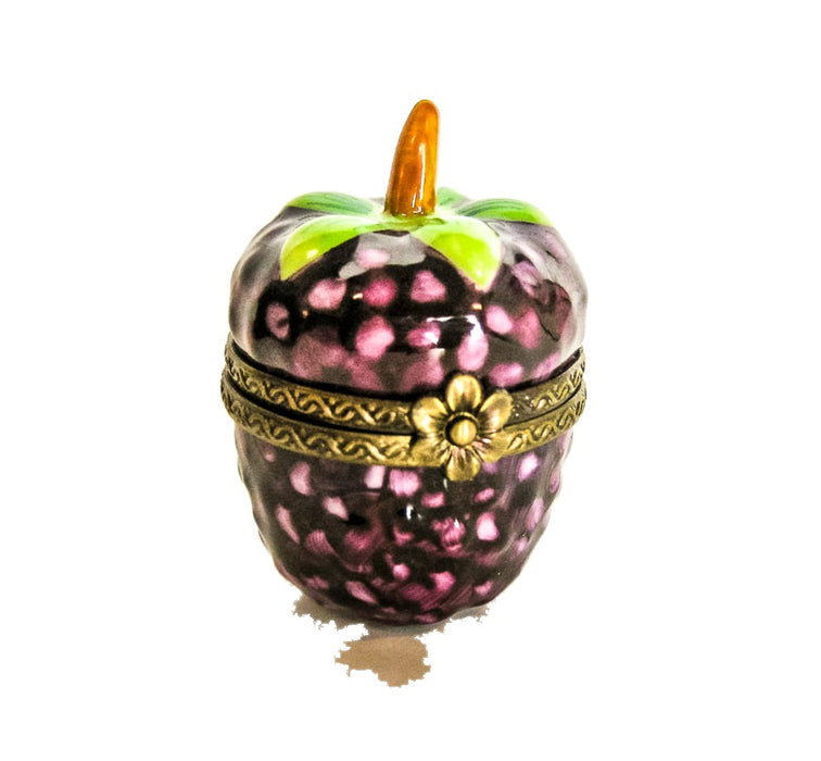 Mini Blackberry hand-painted Limoges porcelain box
