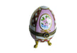 Large Pink Footed Egg hand-painted Limoges porcelain box