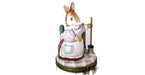 Mother Rabbit with Broom hand-painted Limoges porcelain box by Parry Vieille (PV)