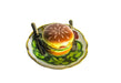 Hamburger on Plate hand-painted Limoges porcelain box by Gérard Ribierre