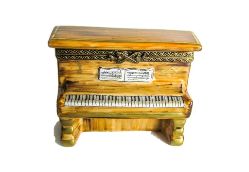 Upright Vintage Piano hand-painted Limoges porcelain box by Fontanille & Marraud