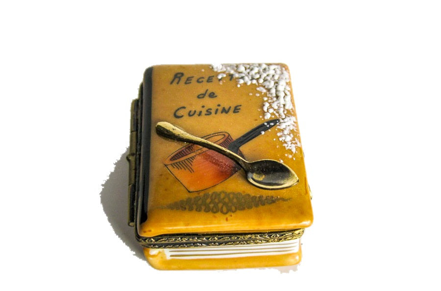 Recipe Book hand-painted Limoges porcelain box by Gérard Ribierre