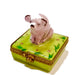 Vintage Pig hand-painted Limoges porcelain box by artist D. Moreau