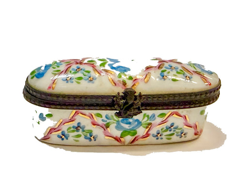 Vintage Traditional Pin Box hand-painted Limoges porcelain box