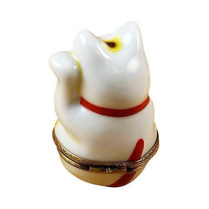Every brushstroke by hand on the Happy Cat Limoges box from France